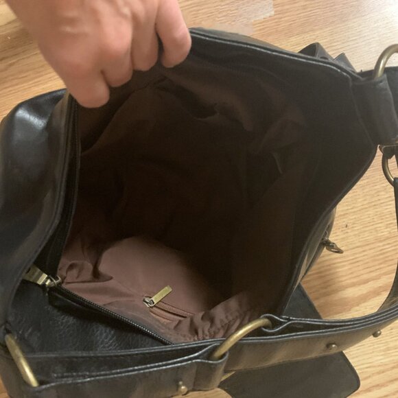 Matt and Natt Black Leather Slouch Purse Bag - Picture 3 of 4